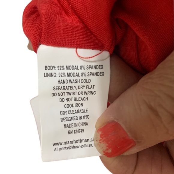 MARA HOFFMAN Scoop Back Mini Dress In Phoenix Red - Picture 8 of 9